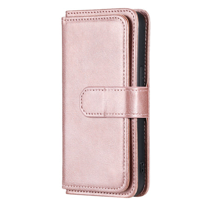 For iPhone 13 Pro 6.1 inch KT Multi-functional Series-1 Large Capacity Phone Cover Stand Shell with Multiple Card Slots Wallet Design
