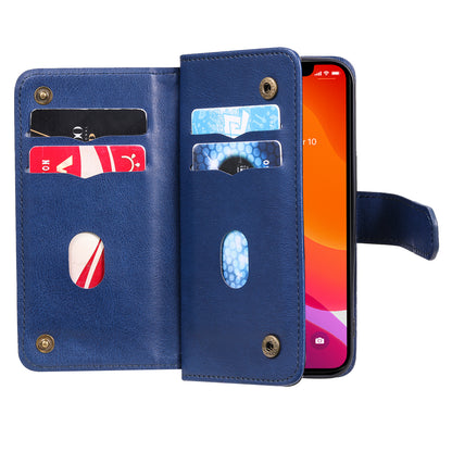 For iPhone 13 Pro 6.1 inch KT Multi-functional Series-1 Large Capacity Phone Cover Stand Shell with Multiple Card Slots Wallet Design