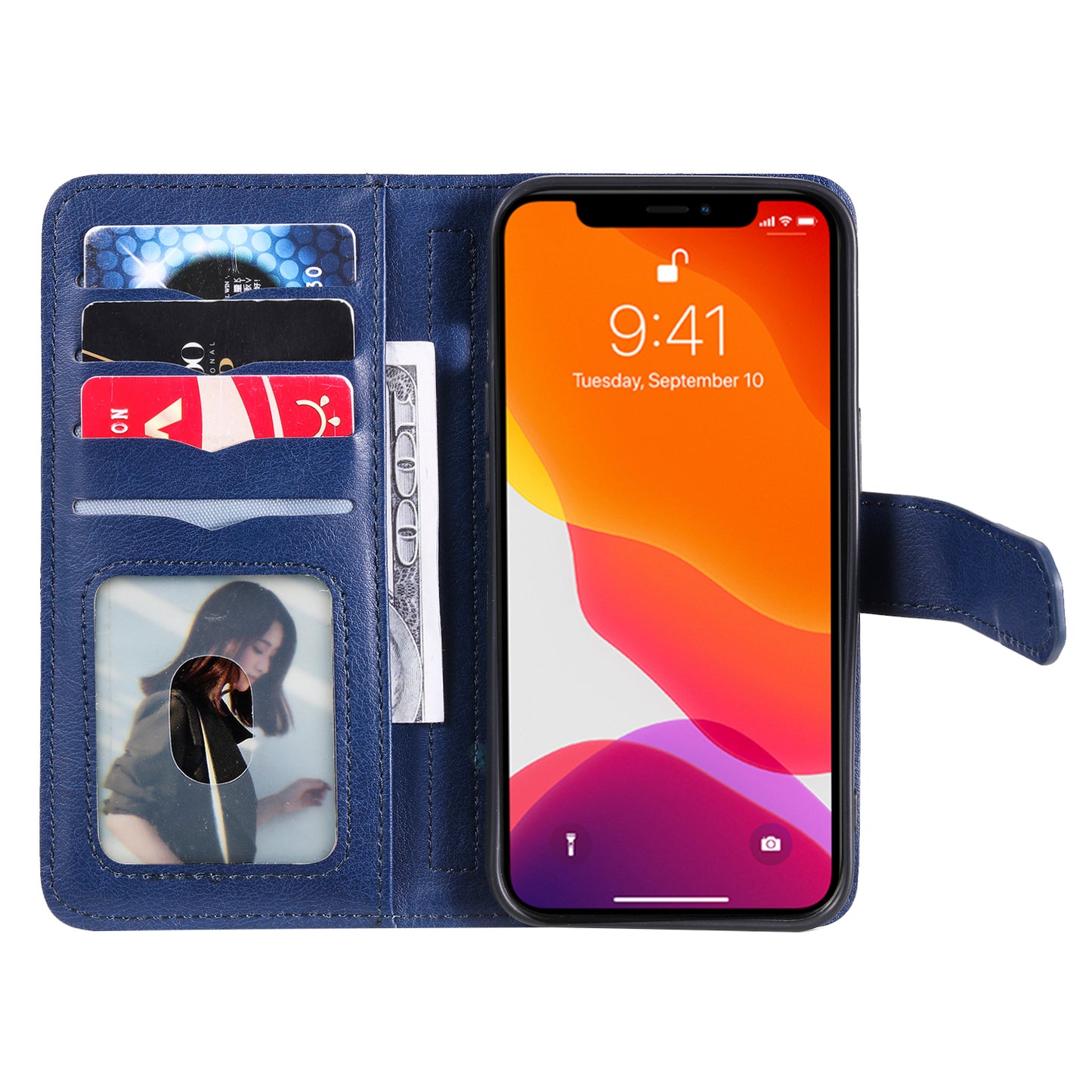 For iPhone 13 Pro 6.1 inch KT Multi-functional Series-1 Large Capacity Phone Cover Stand Shell with Multiple Card Slots Wallet Design