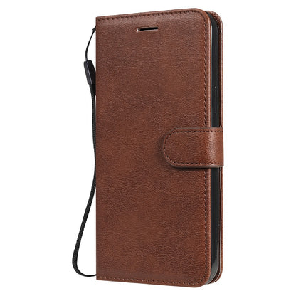 KT Leather Series-2 Magnetic Clasp Wallet Design Leather Stand Phone Casing with Handy Strap for iPhone 13 Pro Max 6.7 inch
