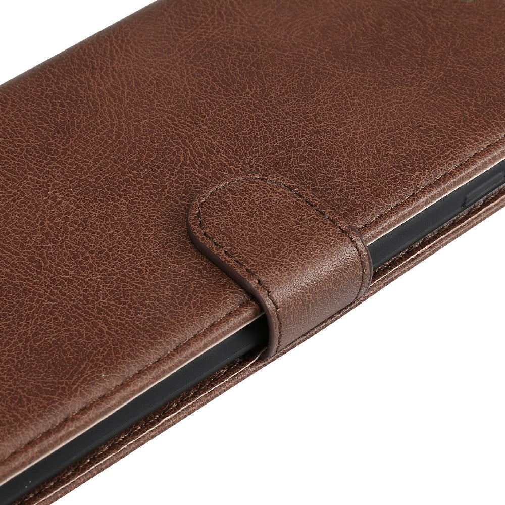 KT Leather Series-2 Magnetic Clasp Wallet Design Leather Stand Phone Casing with Handy Strap for iPhone 13 Pro Max 6.7 inch