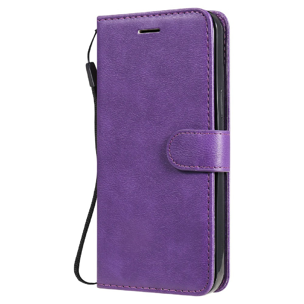 KT Leather Series-2 Magnetic Clasp Wallet Design Leather Stand Phone Casing with Handy Strap for iPhone 13 Pro Max 6.7 inch
