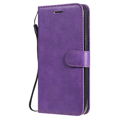 KT Leather Series-2 Magnetic Clasp Wallet Design Leather Stand Phone Casing with Handy Strap for iPhone 13 Pro Max 6.7 inch