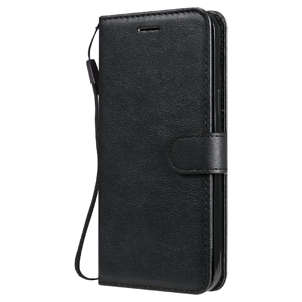KT Leather Series-2 Magnetic Clasp Wallet Design Leather Stand Phone Casing with Handy Strap for iPhone 13 Pro Max 6.7 inch