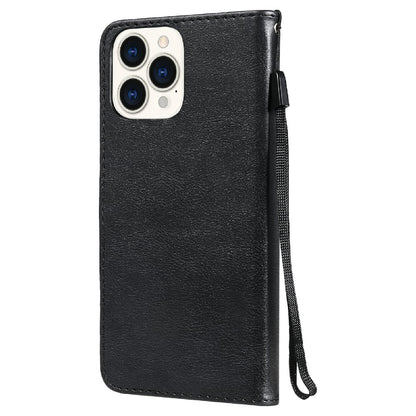 KT Leather Series-2 Magnetic Clasp Wallet Design Leather Stand Phone Casing with Handy Strap for iPhone 13 Pro Max 6.7 inch
