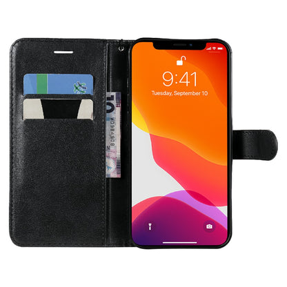 KT Leather Series-2 Magnetic Clasp Wallet Design Leather Stand Phone Casing with Handy Strap for iPhone 13 Pro Max 6.7 inch