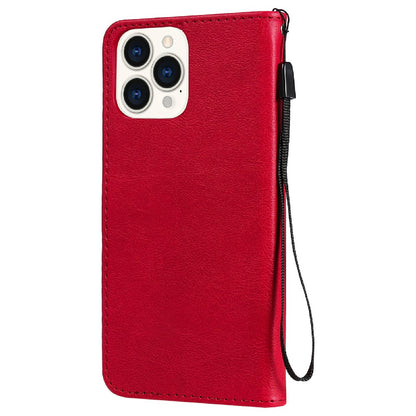 KT Leather Series-2 Magnetic Clasp Wallet Design Leather Stand Phone Casing with Handy Strap for iPhone 13 Pro Max 6.7 inch