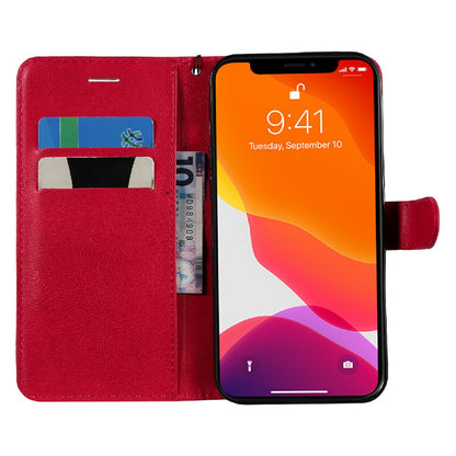KT Leather Series-2 Magnetic Clasp Wallet Design Leather Stand Phone Casing with Handy Strap for iPhone 13 Pro Max 6.7 inch