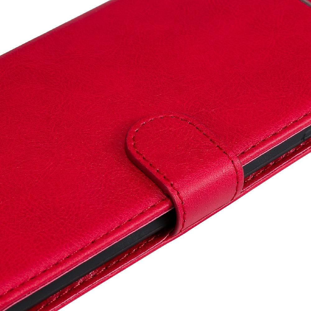 KT Leather Series-2 Magnetic Clasp Wallet Design Leather Stand Phone Casing with Handy Strap for iPhone 13 Pro Max 6.7 inch
