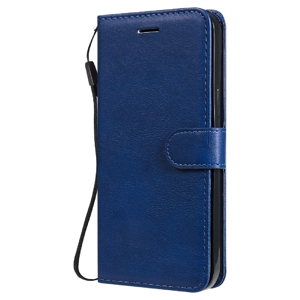 KT Leather Series-2 Magnetic Clasp Wallet Design Leather Stand Phone Casing with Handy Strap for iPhone 13 Pro Max 6.7 inch