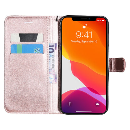 KT Leather Series-2 Magnetic Clasp Wallet Design Leather Stand Phone Casing with Handy Strap for iPhone 13 Pro Max 6.7 inch