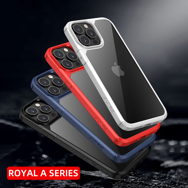 IPAKY Royal Series Acrylic + TPU Hybrid Clear Back Double Layer Protection Phone Shell for iPhone 13 Pro Max 6.7 inch