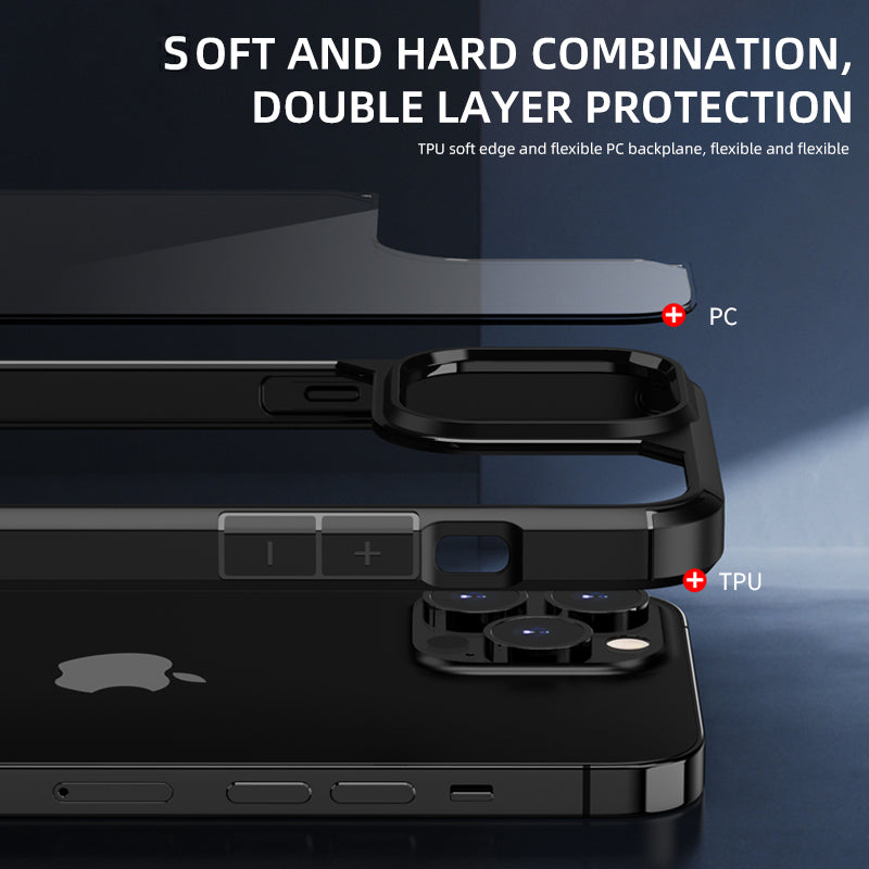 IPAKY Royal Series Acrylic + TPU Hybrid Clear Back Double Layer Protection Phone Shell for iPhone 13 Pro Max 6.7 inch