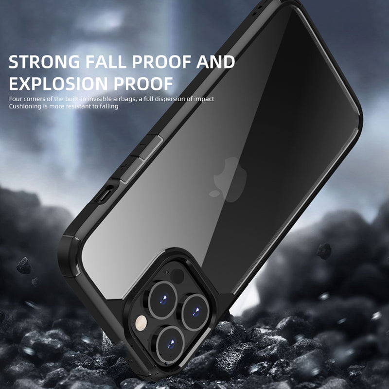 IPAKY Royal Series Acrylic + TPU Hybrid Clear Back Double Layer Protection Phone Shell for iPhone 13 Pro Max 6.7 inch