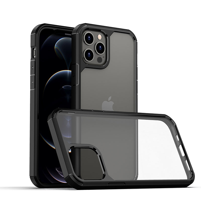 IPAKY Royal Series Acrylic + TPU Hybrid Clear Back Double Layer Protection Phone Shell for iPhone 13 Pro Max 6.7 inch