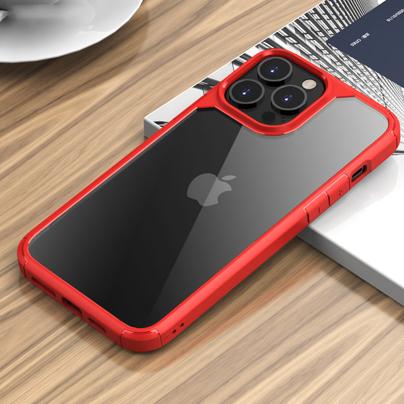 IPAKY Royal Series Acrylic + TPU Hybrid Clear Back Double Layer Protection Phone Shell for iPhone 13 Pro Max 6.7 inch