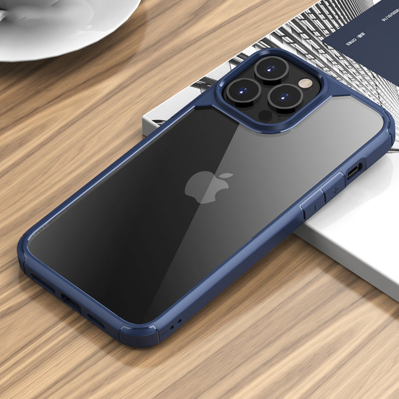 IPAKY Royal Series Acrylic + TPU Hybrid Clear Back Double Layer Protection Phone Shell for iPhone 13 Pro Max 6.7 inch