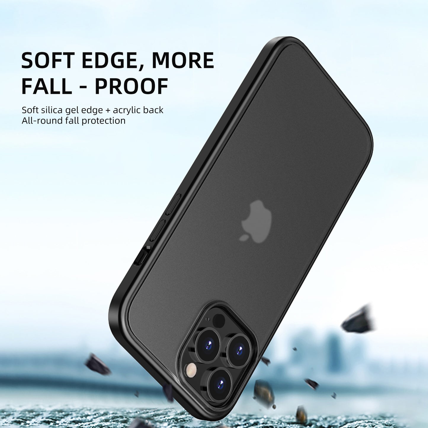 IPAKY Specter Series Soft TPU Frame + Hard Plastic Back Shockproof Protective Cover for iPhone 13 Pro 6.1 inch