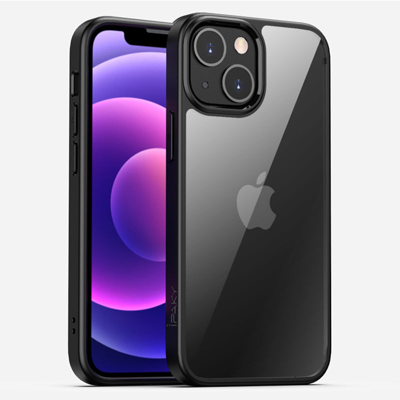 IPAKY PC + TPU Hybrid Cell Phone Case Clear Back Cover Shell Protector for iPhone 13 Pro 6.1 inch