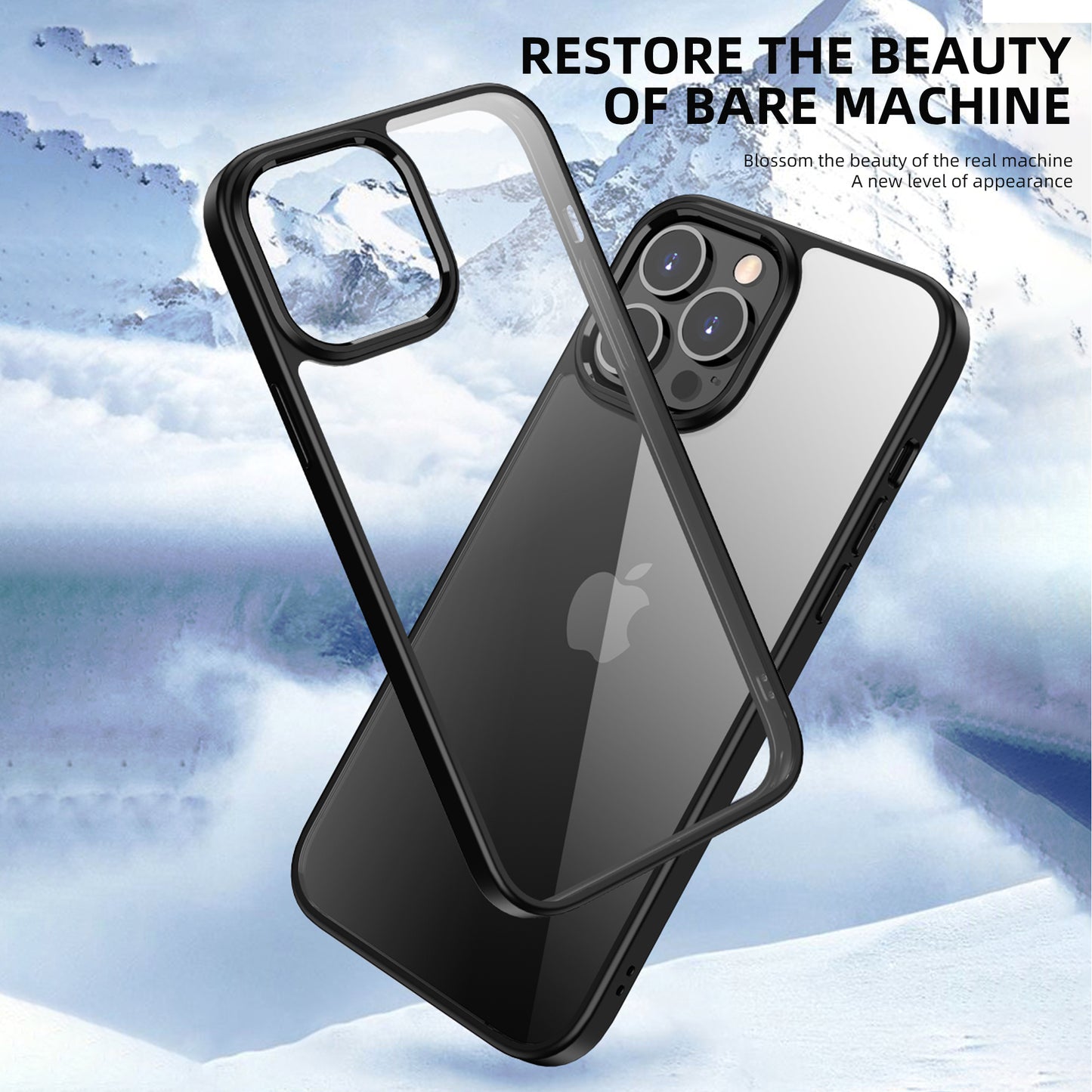 IPAKY PC + TPU Hybrid Cell Phone Case Clear Back Cover Shell Protector for iPhone 13 Pro 6.1 inch