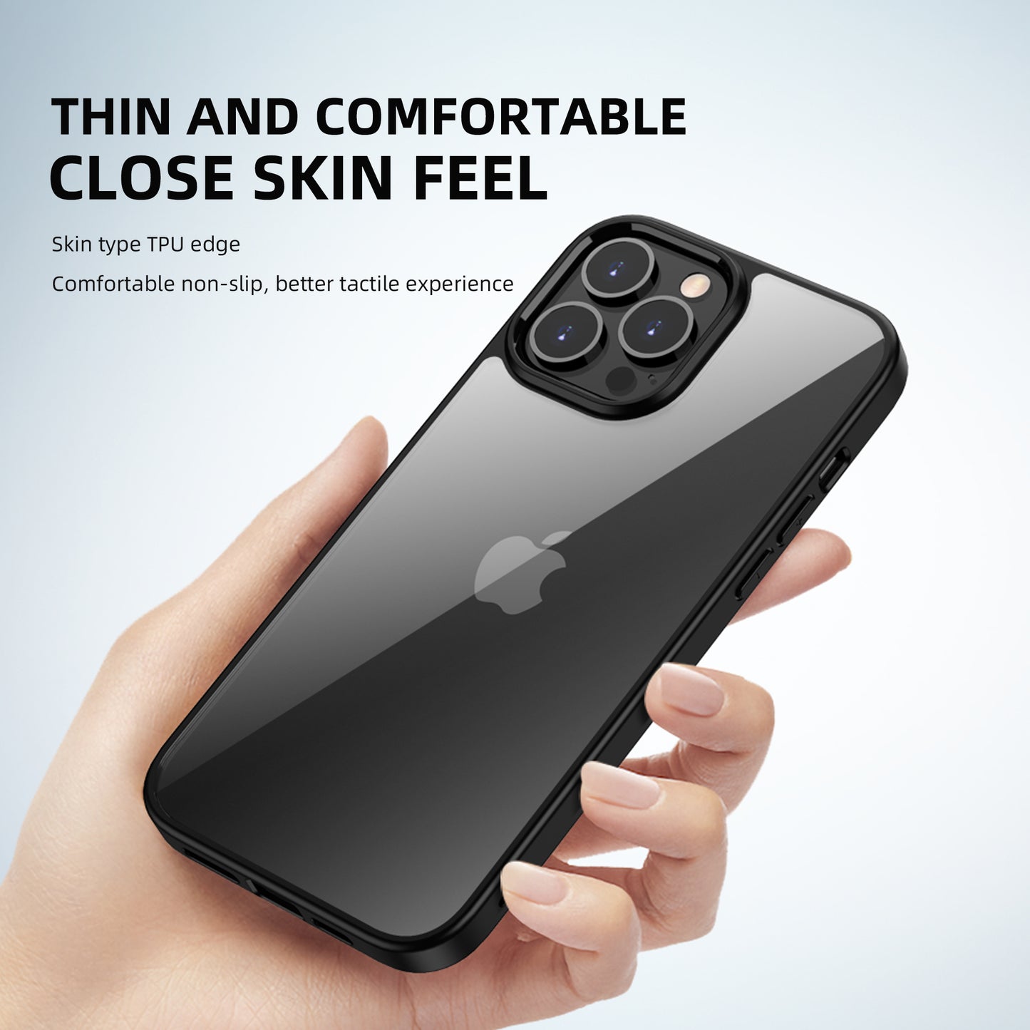 IPAKY PC + TPU Hybrid Cell Phone Case Clear Back Cover Shell Protector for iPhone 13 Pro 6.1 inch