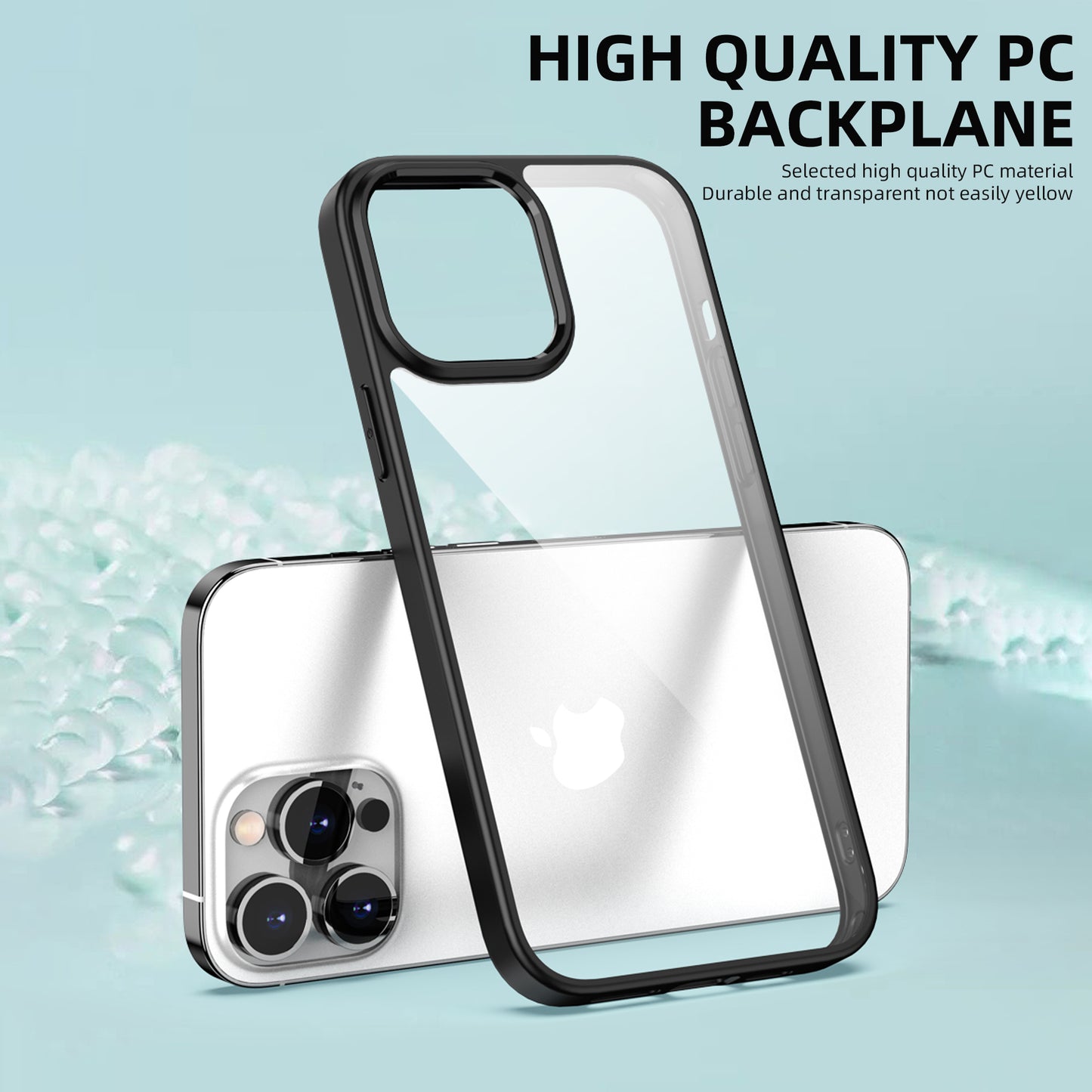 IPAKY PC + TPU Hybrid Cell Phone Case Clear Back Cover Shell Protector for iPhone 13 Pro 6.1 inch