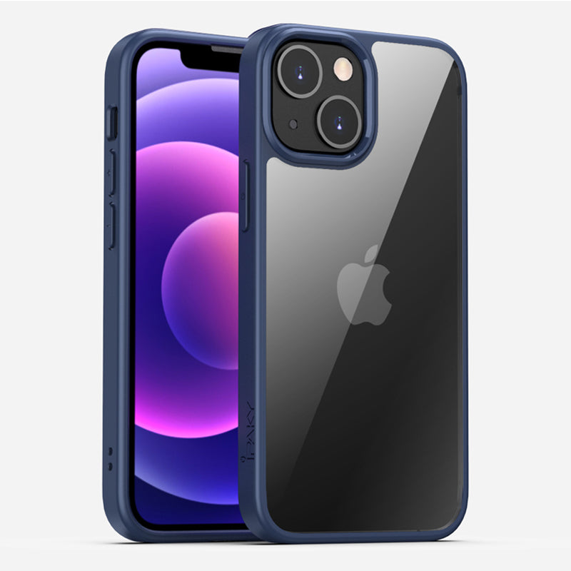 IPAKY Transparent PC + TPU Hybrid Case Anti-scratch Phone Back Cover for iPhone 13 Pro Max 6.7 inch