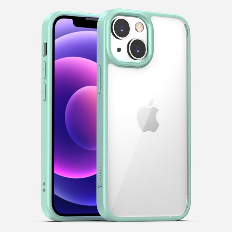 IPAKY Transparent PC + TPU Hybrid Case Anti-scratch Phone Back Cover for iPhone 13 Pro Max 6.7 inch