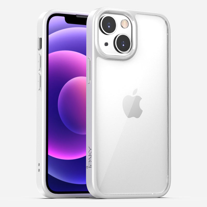 IPAKY Transparent PC + TPU Hybrid Case Anti-scratch Phone Back Cover for iPhone 13 Pro Max 6.7 inch