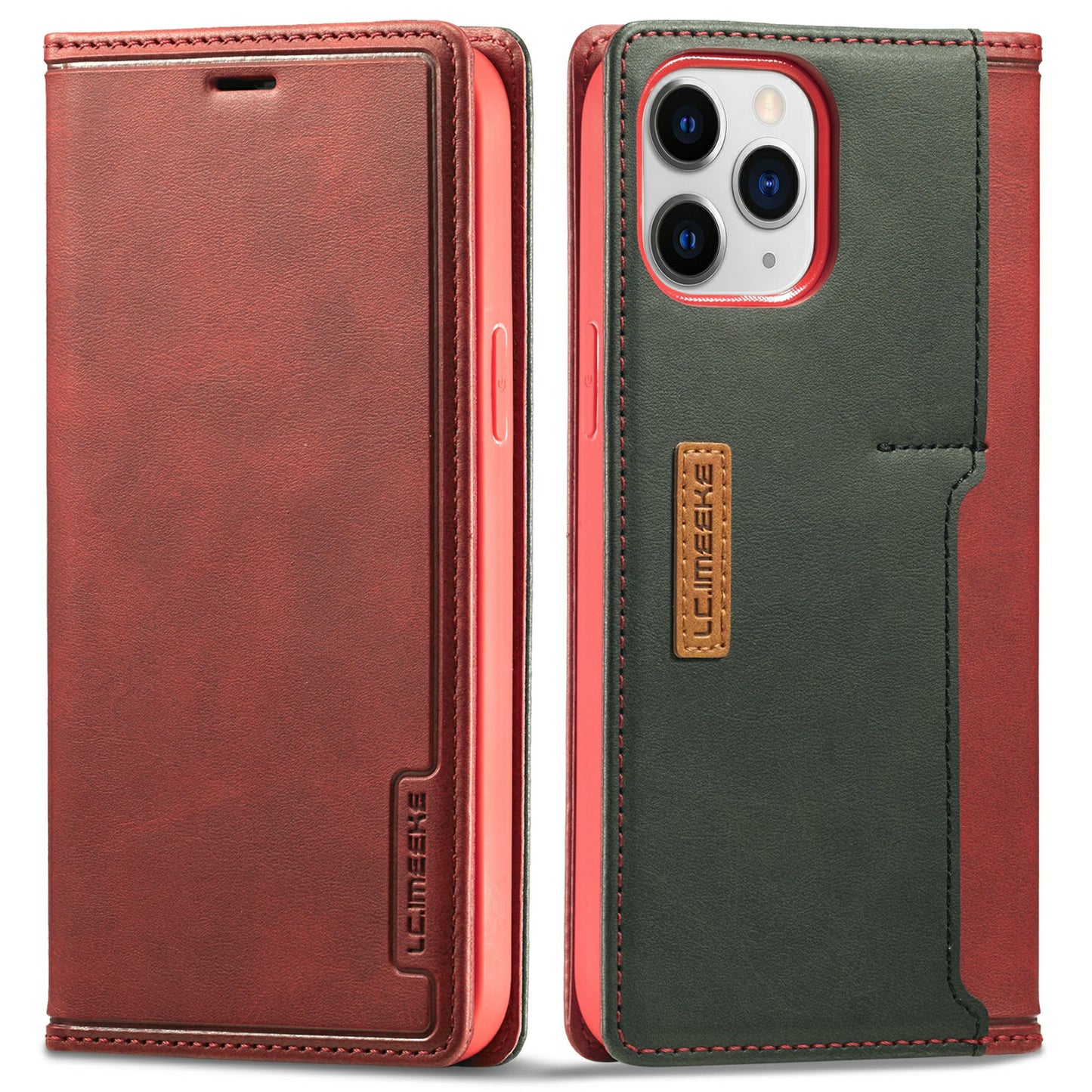 LC.IMEEKE LC-001 Series Full Body Protection Magnetic Buckle Leather Cell Phone Case with Card Slots for Apple iPhone 13 Pro 6.1 inch