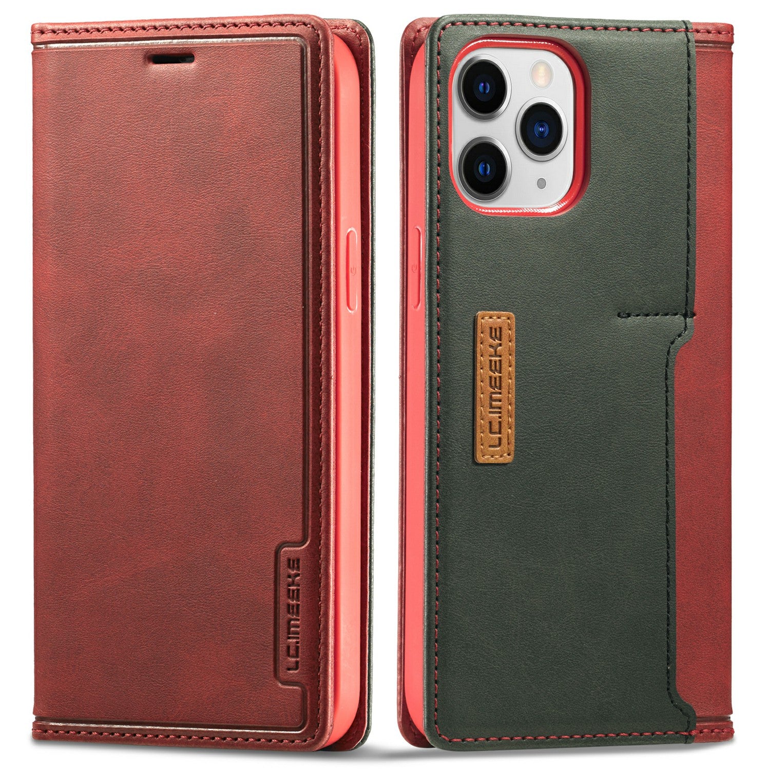 LC.IMEEKE LC-001 Series Full Body Protection Magnetic Buckle Leather Cell Phone Case with Card Slots for Apple iPhone 13 Pro 6.1 inch