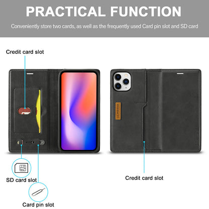 LC.IMEEKE LC-001 Series Full Body Protection Magnetic Buckle Leather Cell Phone Case with Card Slots for Apple iPhone 13 Pro 6.1 inch