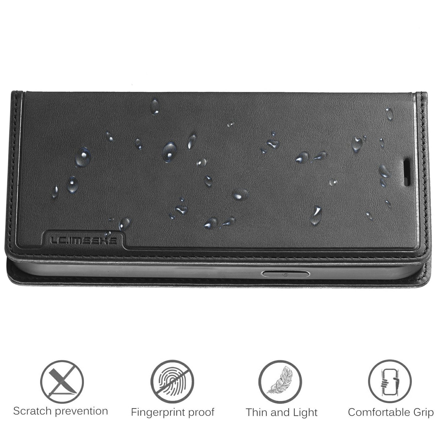 LC.IMEEKE LC-001 Series Full Body Protection Magnetic Buckle Leather Cell Phone Case with Card Slots for Apple iPhone 13 Pro 6.1 inch