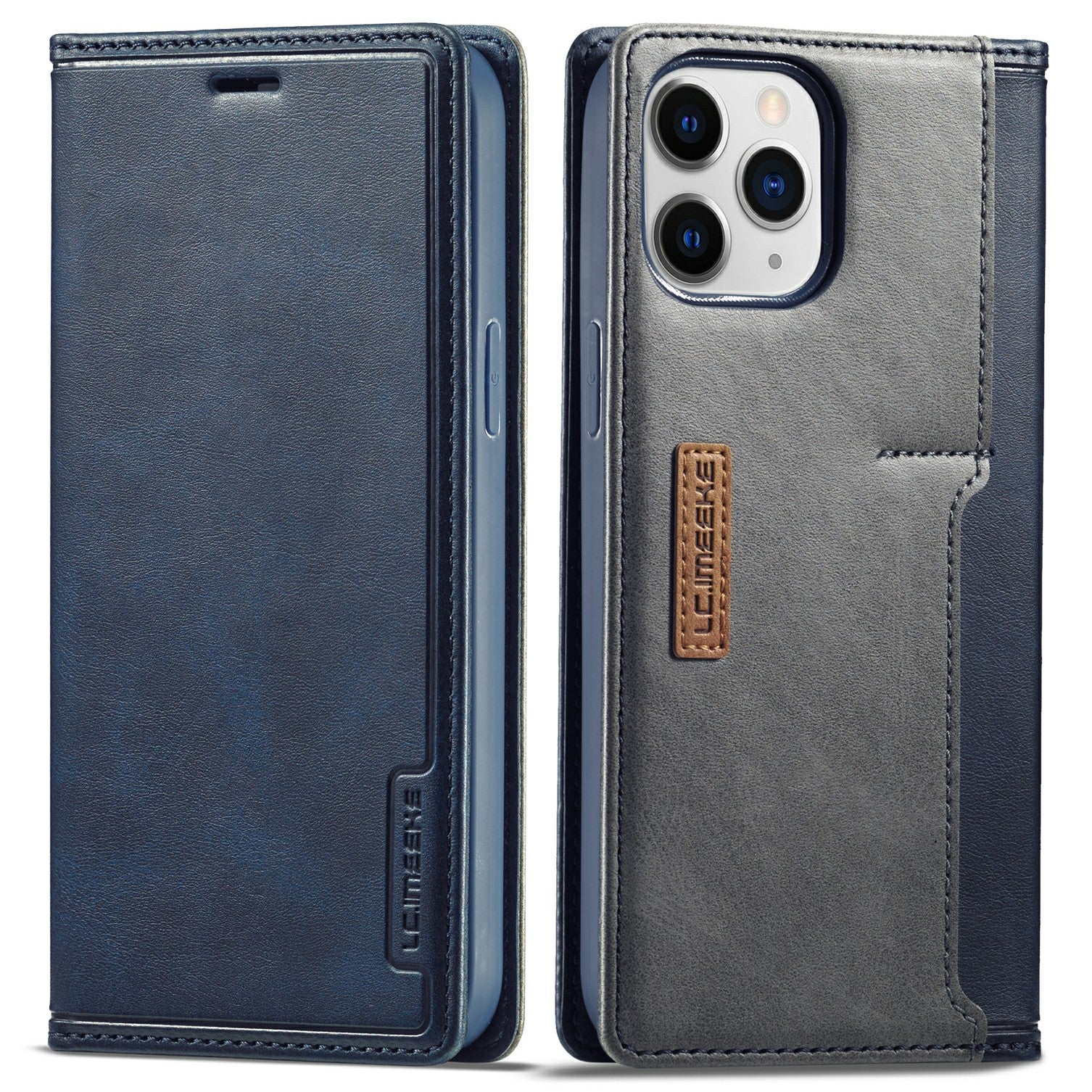LC.IMEEKE LC-001 Series Full Body Protection Magnetic Buckle Leather Cell Phone Case with Card Slots for Apple iPhone 13 Pro 6.1 inch