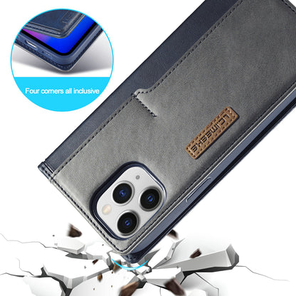LC.IMEEKE LC-001 Series Full Body Protection Magnetic Buckle Leather Cell Phone Case with Card Slots for Apple iPhone 13 Pro 6.1 inch