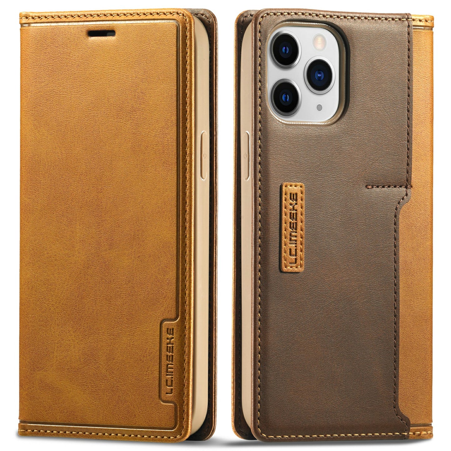 LC.IMEEKE LC-001 Series Full Body Protection Magnetic Buckle Leather Cell Phone Case with Card Slots for Apple iPhone 13 Pro 6.1 inch