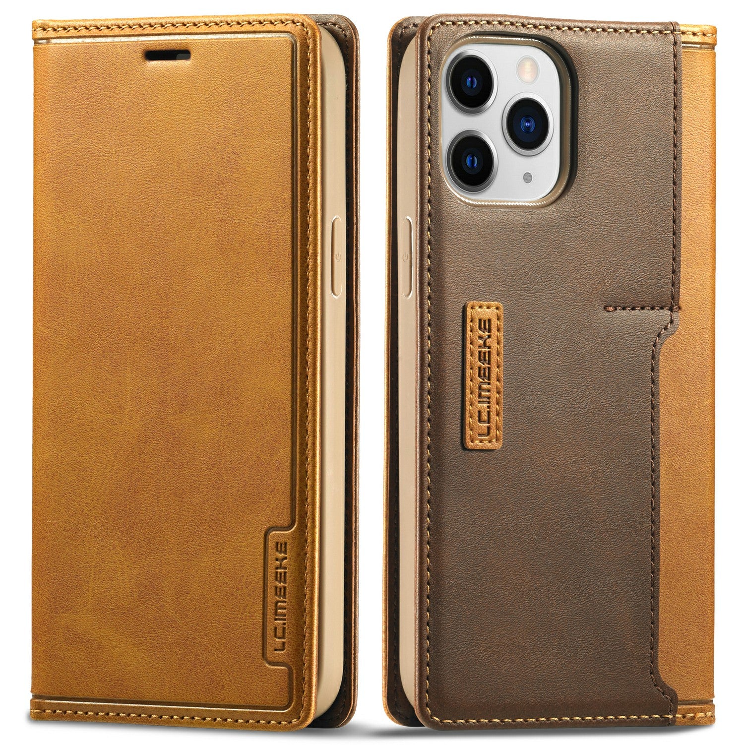 LC.IMEEKE LC-001 Series Full Body Protection Magnetic Buckle Leather Cell Phone Case with Card Slots for Apple iPhone 13 Pro 6.1 inch