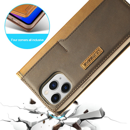 LC.IMEEKE LC-001 Series Full Body Protection Magnetic Buckle Leather Cell Phone Case with Card Slots for Apple iPhone 13 Pro 6.1 inch
