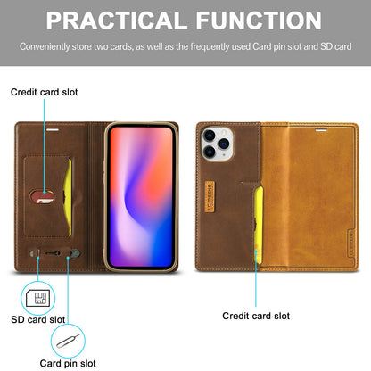LC.IMEEKE LC-001 Series Full Body Protection Magnetic Buckle Leather Cell Phone Case with Card Slots for Apple iPhone 13 Pro 6.1 inch