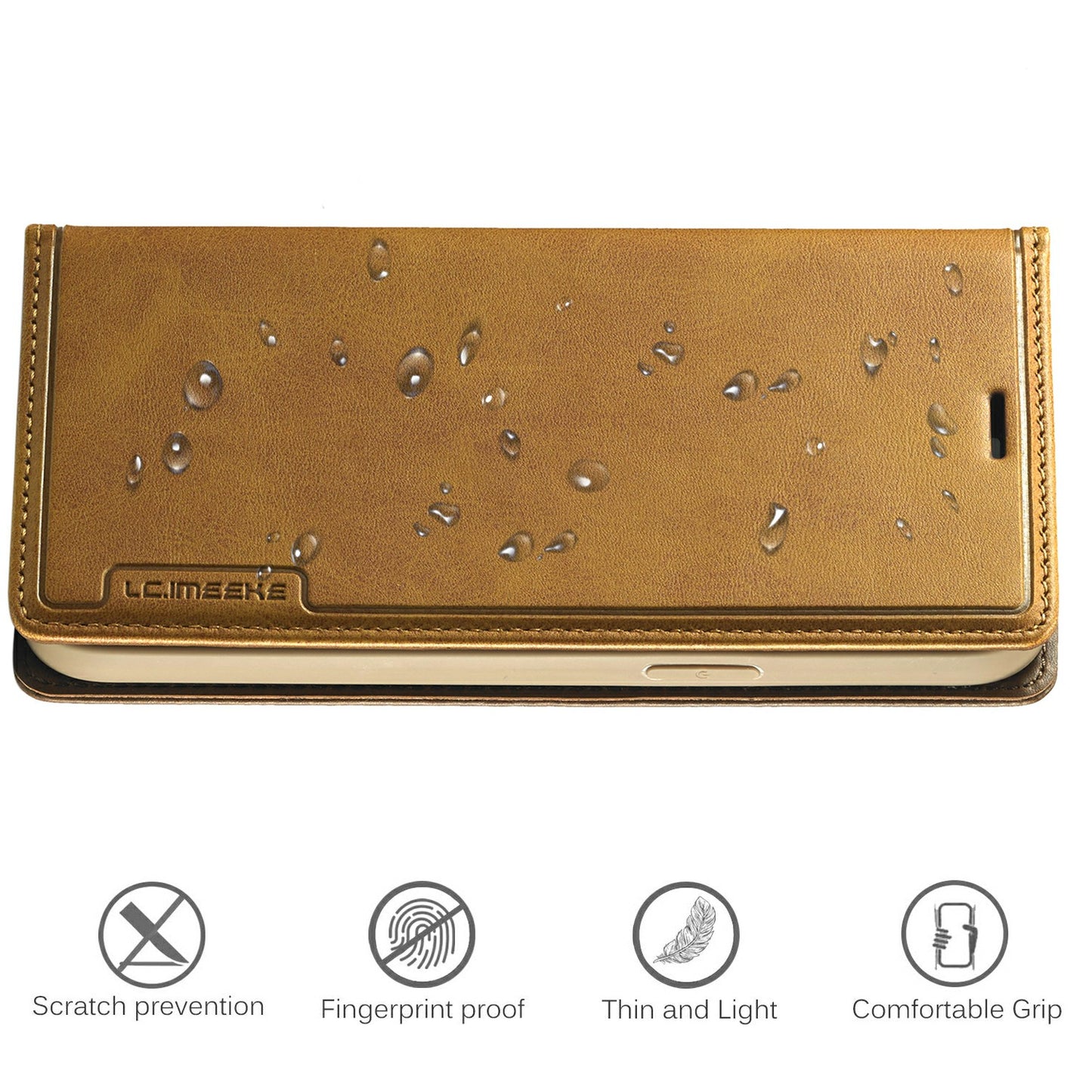 LC.IMEEKE LC-001 Series Full Body Protection Magnetic Buckle Leather Cell Phone Case with Card Slots for Apple iPhone 13 Pro 6.1 inch