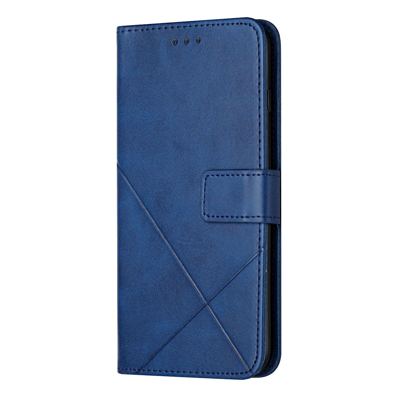 Solid Color Full Protection Stand Design PU Leather Phone Case with Strap for iPhone 13 Pro 6.1 inch