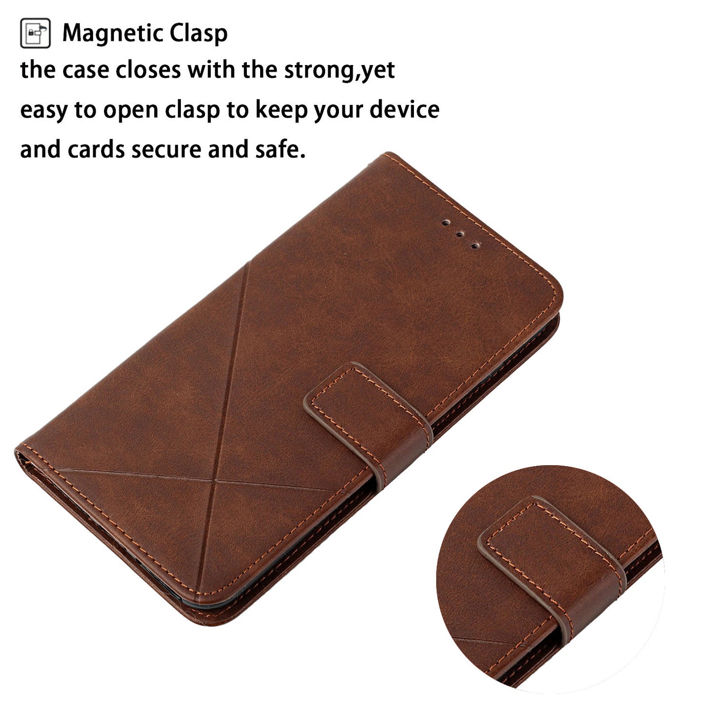 Solid Color Full Protection Stand Design PU Leather Phone Case with Strap for iPhone 13 Pro 6.1 inch