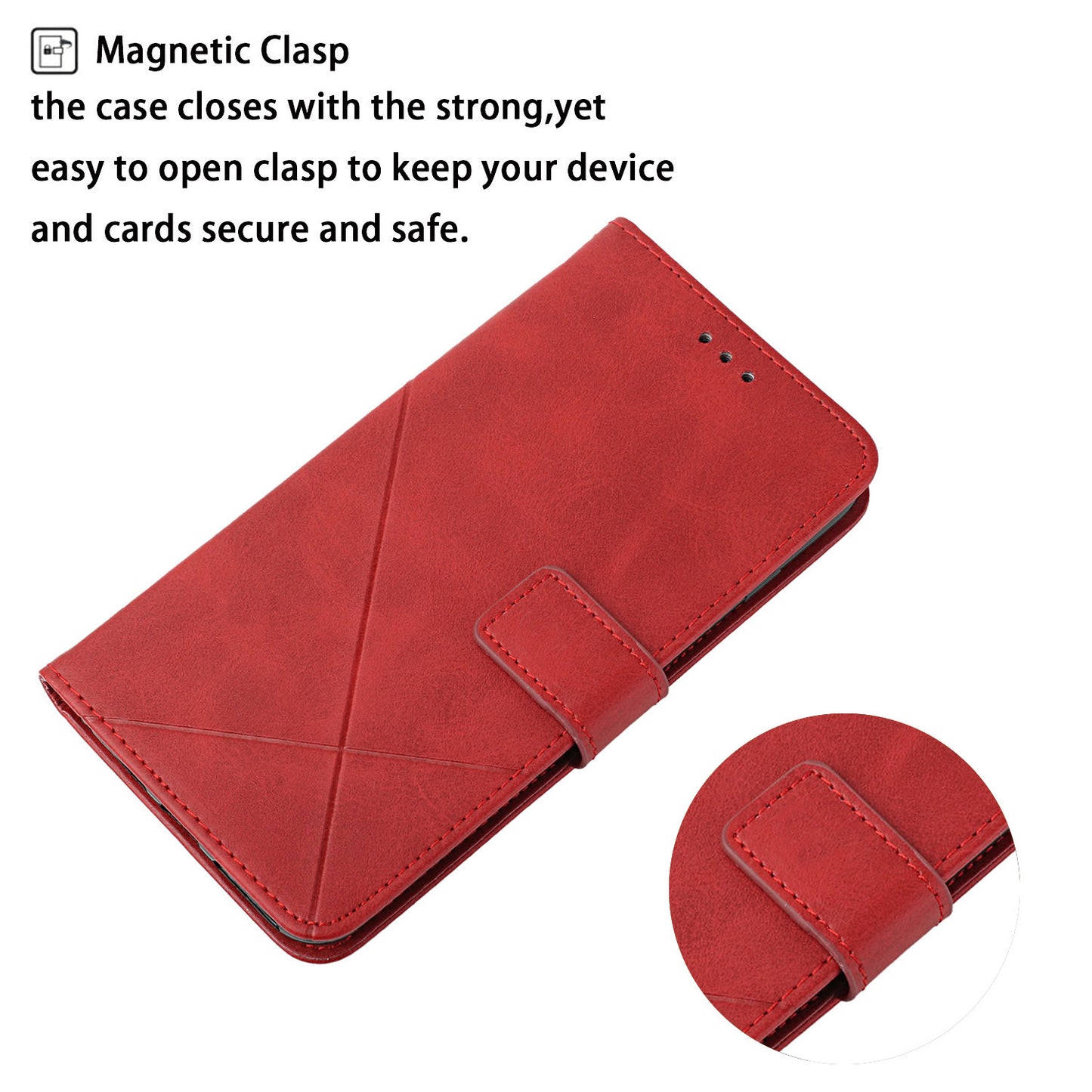 Solid Color Full Protection Stand Design PU Leather Phone Case with Strap for iPhone 13 Pro 6.1 inch