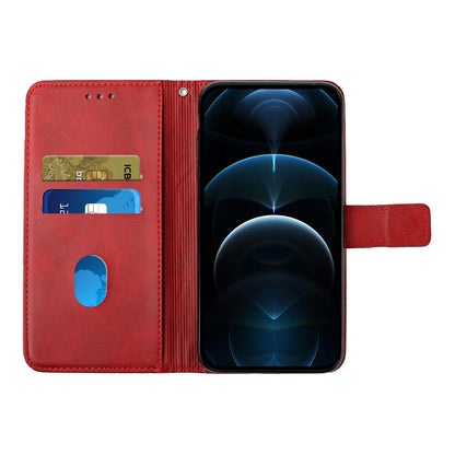 Solid Color Full Protection Stand Design PU Leather Phone Case with Strap for iPhone 13 Pro 6.1 inch