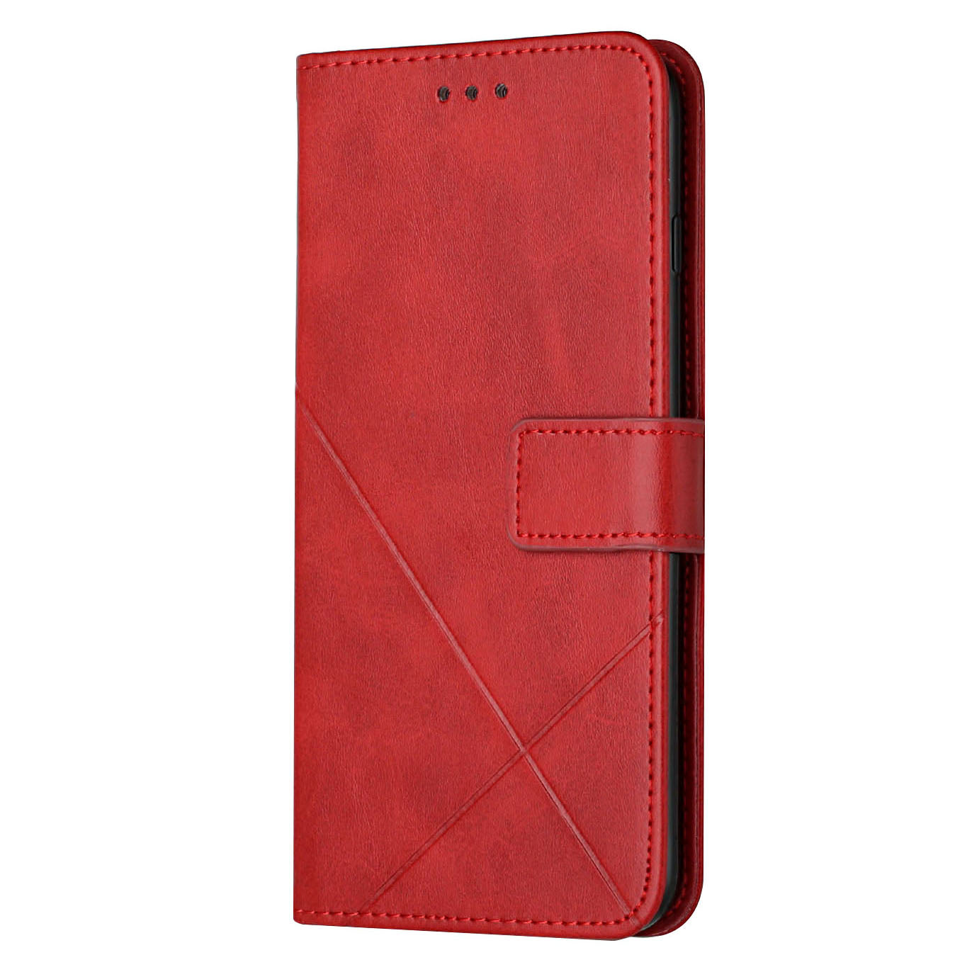 Solid Color Full Protection Stand Design PU Leather Phone Case with Strap for iPhone 13 Pro 6.1 inch