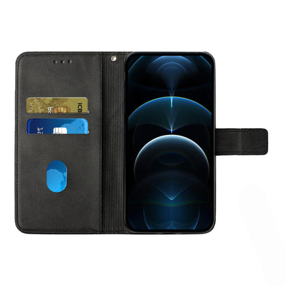 Solid Color Full Protection Stand Design PU Leather Phone Case with Strap for iPhone 13 Pro 6.1 inch