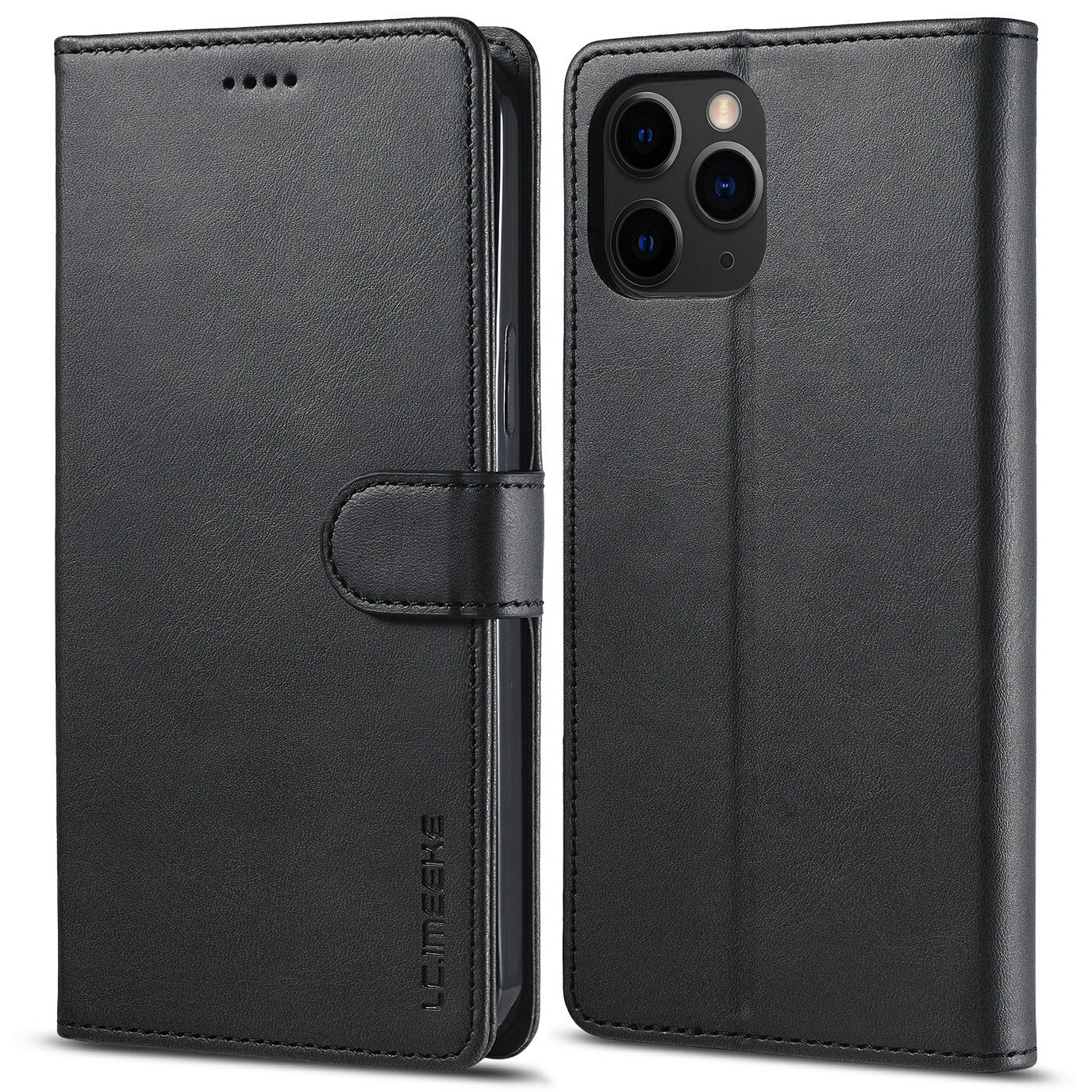 LC.IMEEKE Shockproof PU Leather Phone Shell with Stand Wallet Design for iPhone 13 Pro Max 6.7 inch