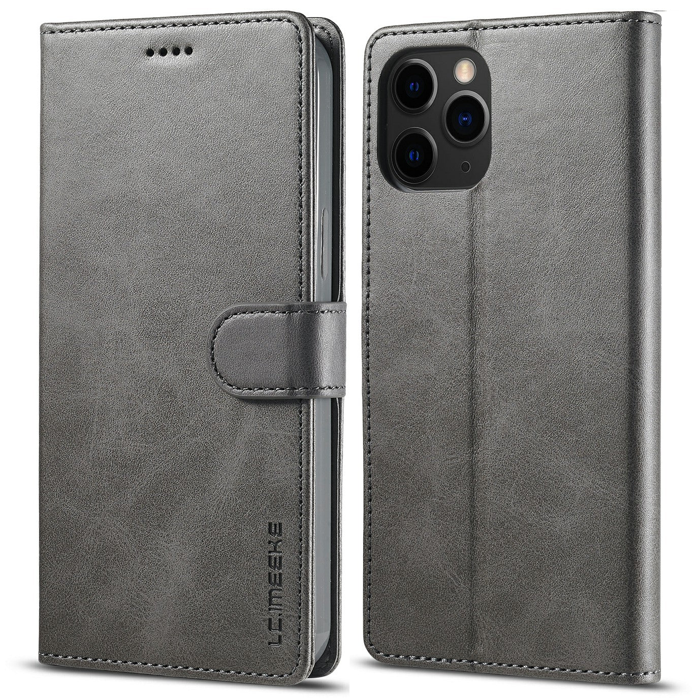 LC.IMEEKE Shockproof PU Leather Phone Shell with Stand Wallet Design for iPhone 13 Pro Max 6.7 inch