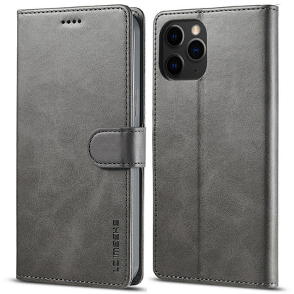 LC.IMEEKE Shockproof PU Leather Phone Shell with Stand Wallet Design for iPhone 13 Pro Max 6.7 inch