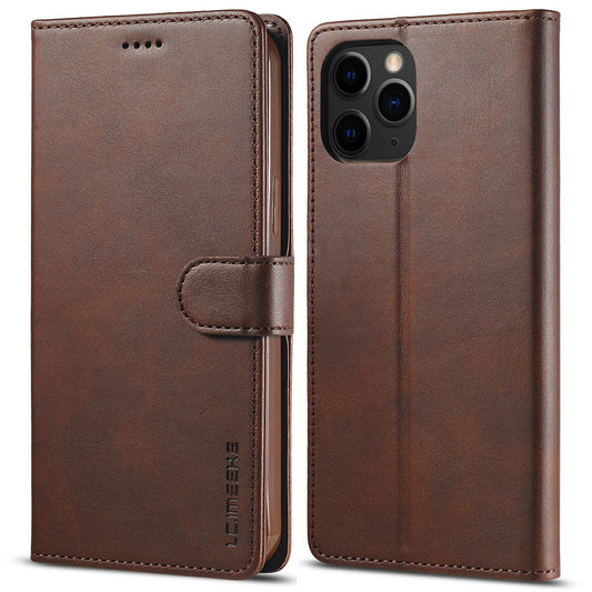 LC.IMEEKE Shockproof PU Leather Phone Shell with Stand Wallet Design for iPhone 13 Pro Max 6.7 inch
